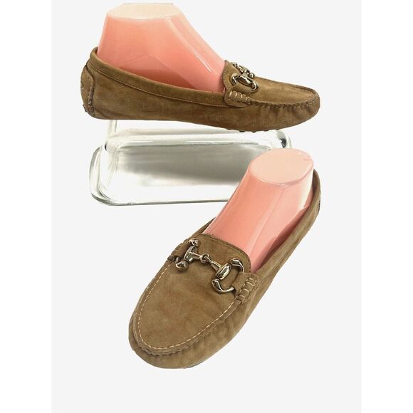 Patricia Green Tan Suede Leather Horsebit Moc Toe Driving Shoes Loafers Size 38 - Picture 14 of 14